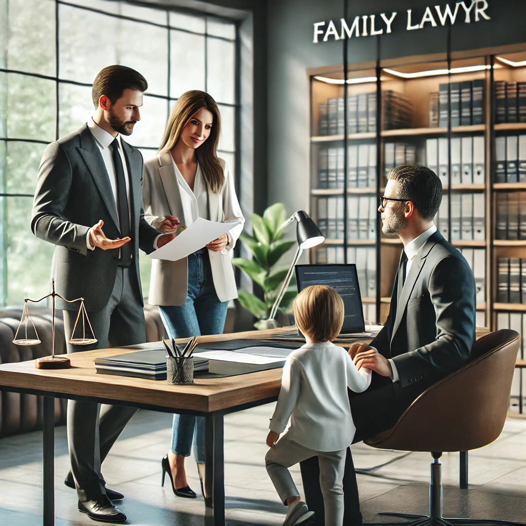 Abogado especializado en derecho de familia en Pego ofreciendo asesoría legal a una familia