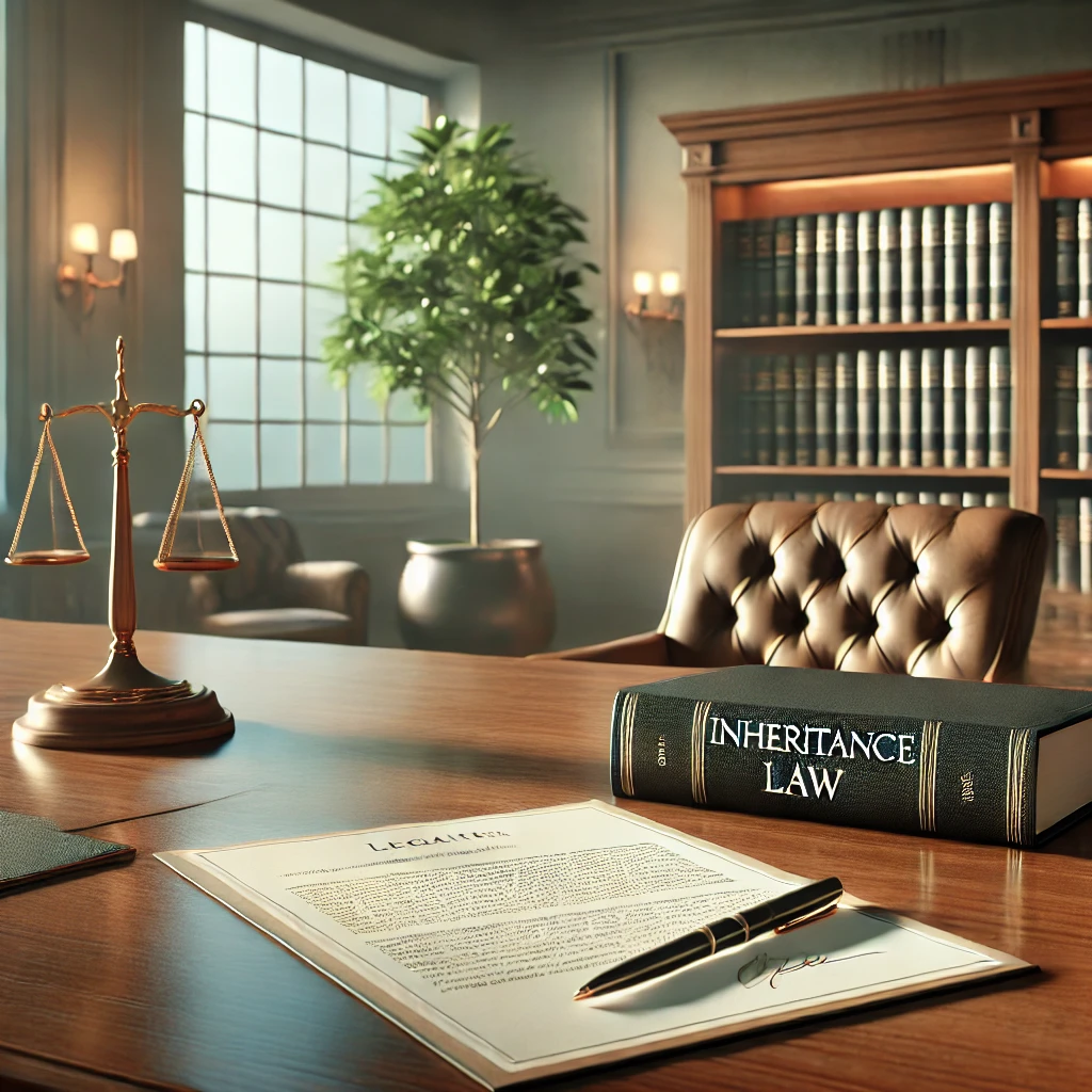 Escritorio con documentos legales sobre herencias y sucesiones en un despacho de abogados en Pego, Marina Alta